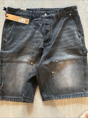 Ksubi Washed Black Men's Jean Utility Shorts